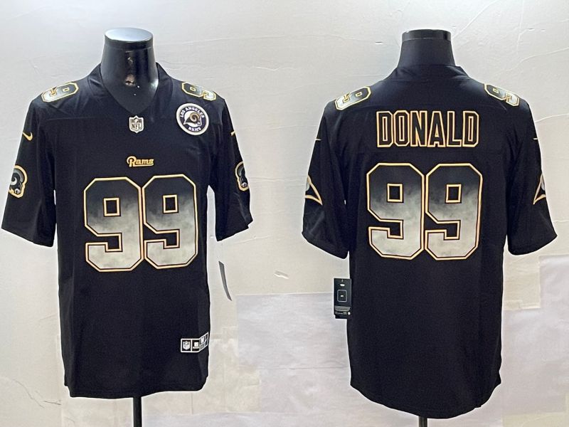 Men Los Angeles Rams #99 Donald Black Nike Smoke Fashion 2024 Limited NFL Jersey style 2->los angeles rams->NFL Jersey